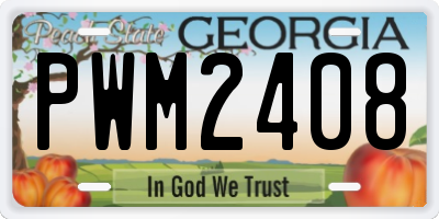 GA license plate PWM2408