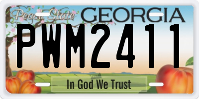 GA license plate PWM2411