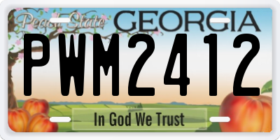 GA license plate PWM2412