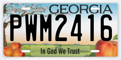 GA license plate PWM2416