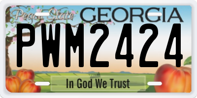 GA license plate PWM2424
