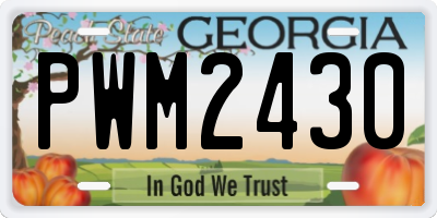 GA license plate PWM2430