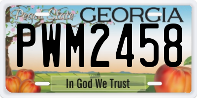 GA license plate PWM2458