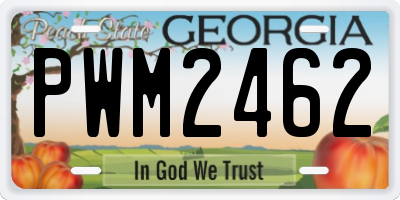 GA license plate PWM2462