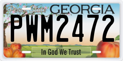 GA license plate PWM2472