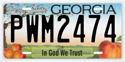 GA license plate PWM2474