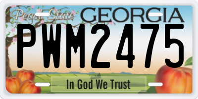 GA license plate PWM2475