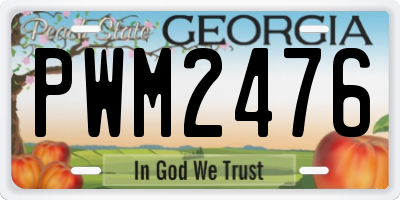 GA license plate PWM2476