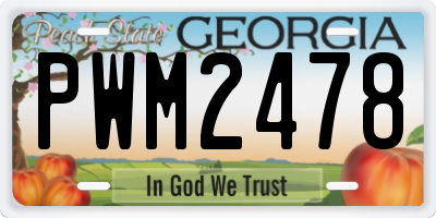 GA license plate PWM2478