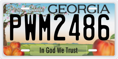 GA license plate PWM2486