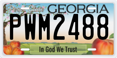 GA license plate PWM2488