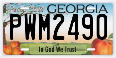 GA license plate PWM2490