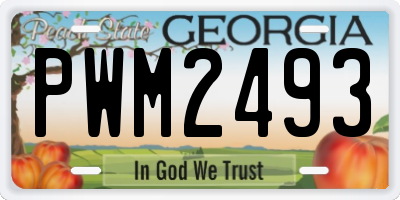 GA license plate PWM2493