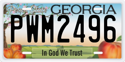 GA license plate PWM2496