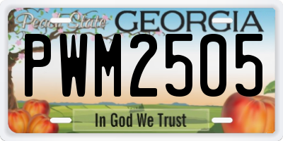 GA license plate PWM2505