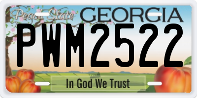 GA license plate PWM2522