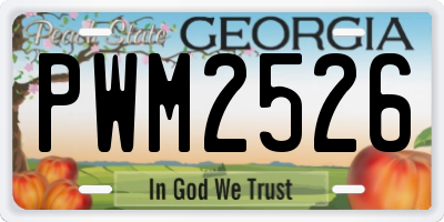 GA license plate PWM2526