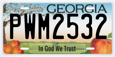 GA license plate PWM2532