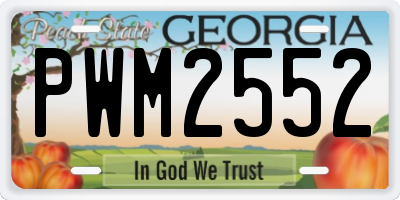 GA license plate PWM2552