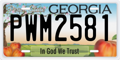 GA license plate PWM2581