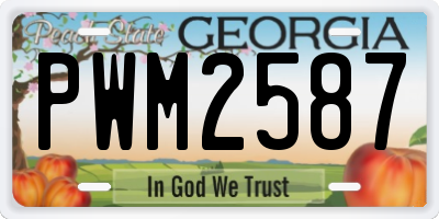 GA license plate PWM2587