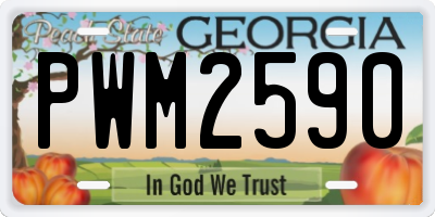 GA license plate PWM2590