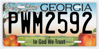 GA license plate PWM2592