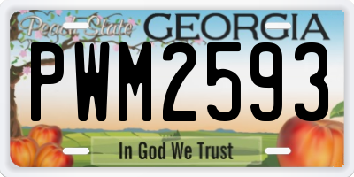 GA license plate PWM2593