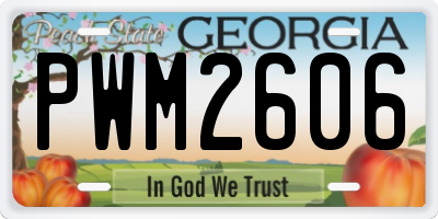 GA license plate PWM2606