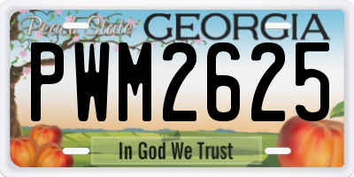 GA license plate PWM2625