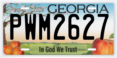 GA license plate PWM2627