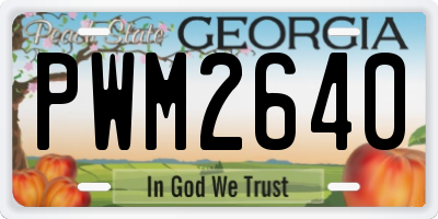 GA license plate PWM2640