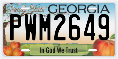 GA license plate PWM2649