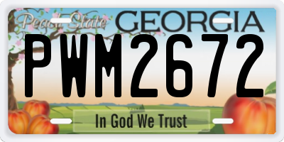 GA license plate PWM2672