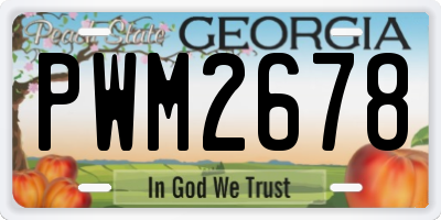 GA license plate PWM2678