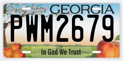 GA license plate PWM2679