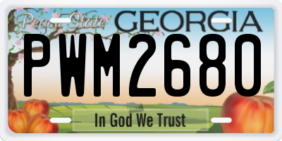 GA license plate PWM2680