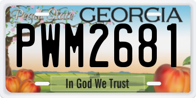GA license plate PWM2681