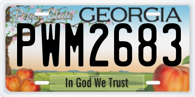 GA license plate PWM2683