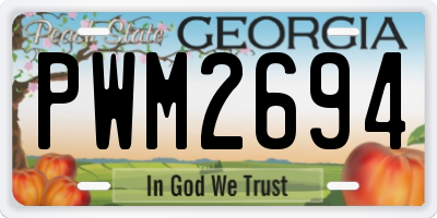 GA license plate PWM2694