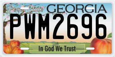 GA license plate PWM2696