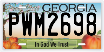 GA license plate PWM2698