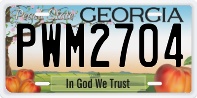 GA license plate PWM2704