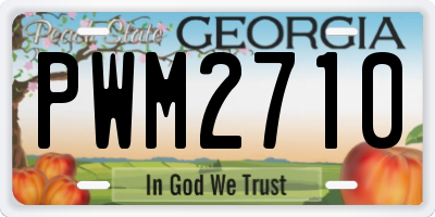 GA license plate PWM2710
