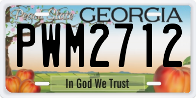 GA license plate PWM2712