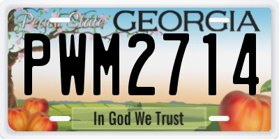 GA license plate PWM2714