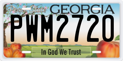 GA license plate PWM2720