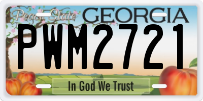 GA license plate PWM2721