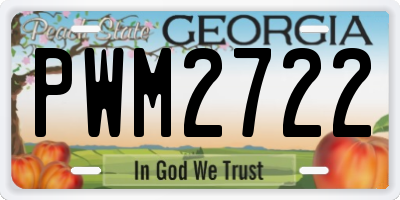 GA license plate PWM2722