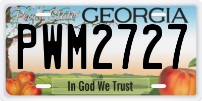 GA license plate PWM2727